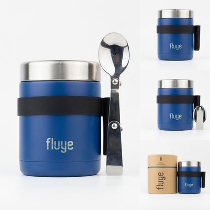 Contenedor térmico Fluye de 470 ml para mantener la comida fresca o caliente, diseño de acero inoxidable, ecoamigable y libre de BPA.