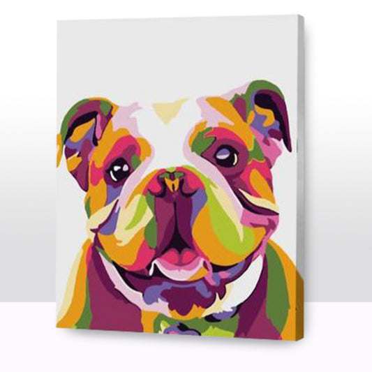 Kit Paint by Numbers 40 cm x 50 cm - Diseño Perro Bulldog