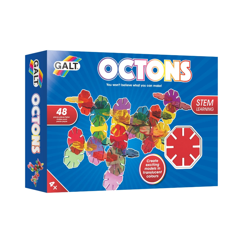 Octons – Juego Clásico de Piezas Octagonales Traslúcidas para Crear Modelos