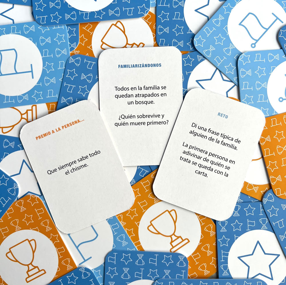 Familiando, juego de cartas para compartir en familia, con 180 cartas interactivas que fomentan la diversión y el conocimiento entre todos los miembros de la familia.